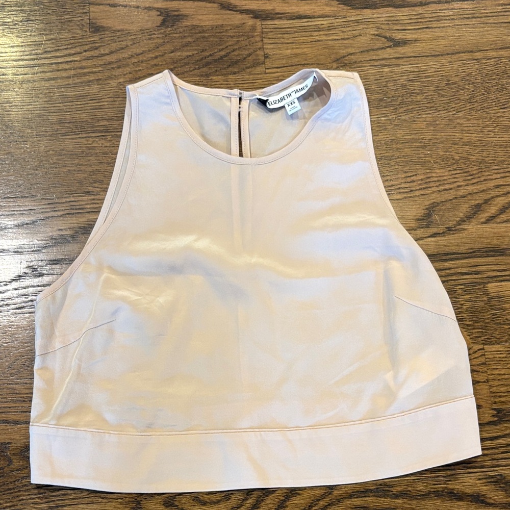 Elizabeth & James light blush 100% silk cropped tank top, XXS